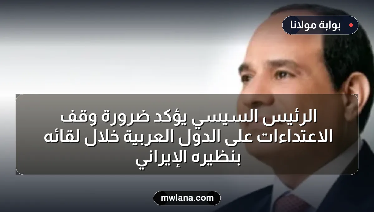 الرئيس السيسي يؤكد ضرورة وقف الاعتداءات على الدول العربية خلال لقائه بنظيره الإيراني
