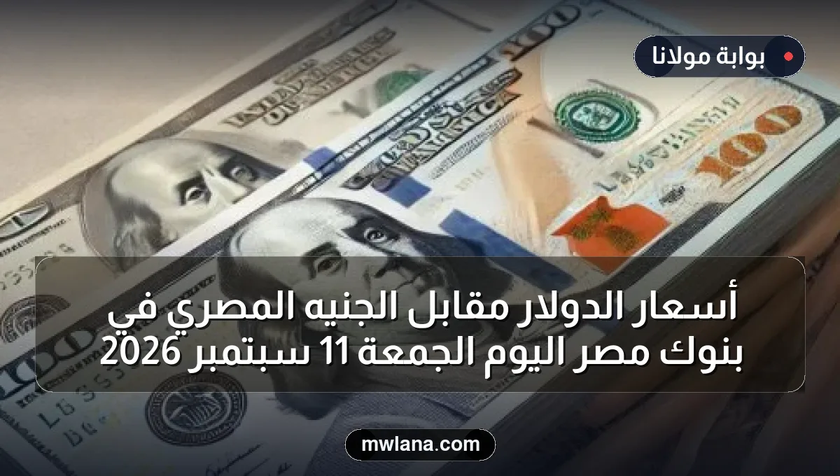 أسعار الدولار مقابل الجنيه المصري في بنوك مصر اليوم الجمعة 11 سبتمبر 2026