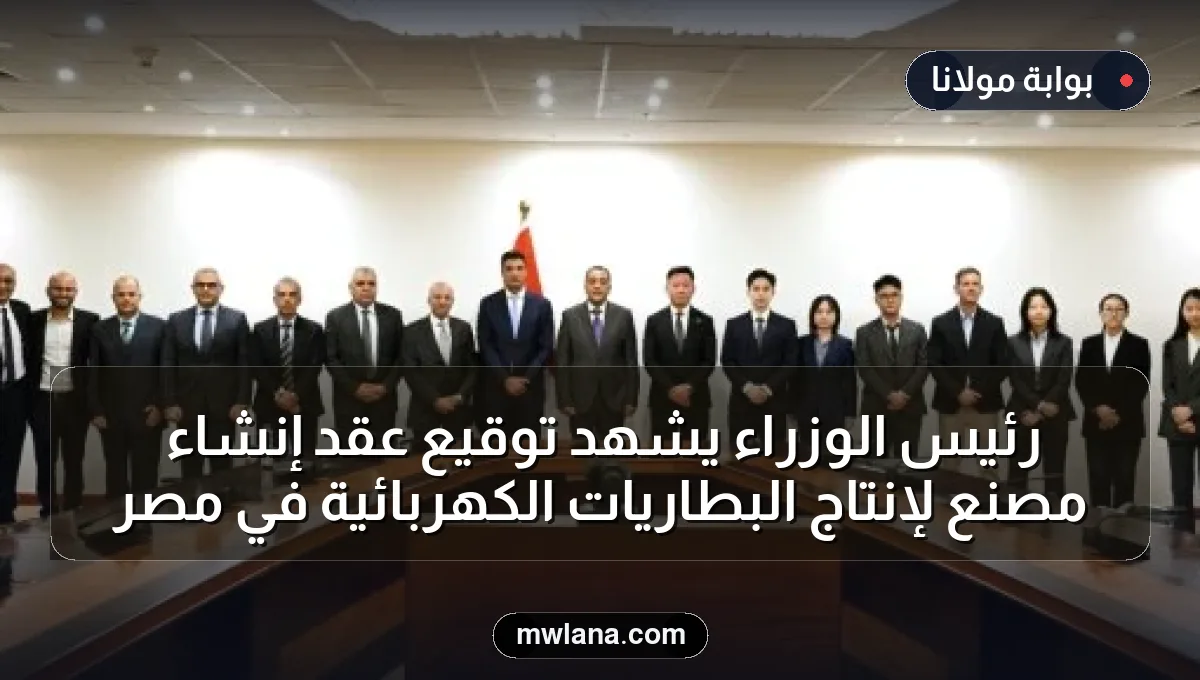رئيس الوزراء يشهد توقيع عقد إنشاء مصنع لإنتاج البطاريات الكهربائية في مصر