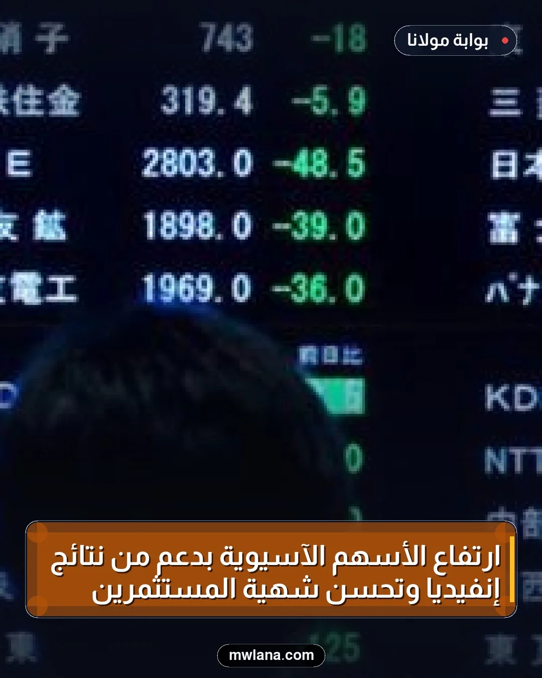 ارتفاع الأسهم الآسيوية بدعم من نتائج إنفيديا وتحسن شهية المستثمرين