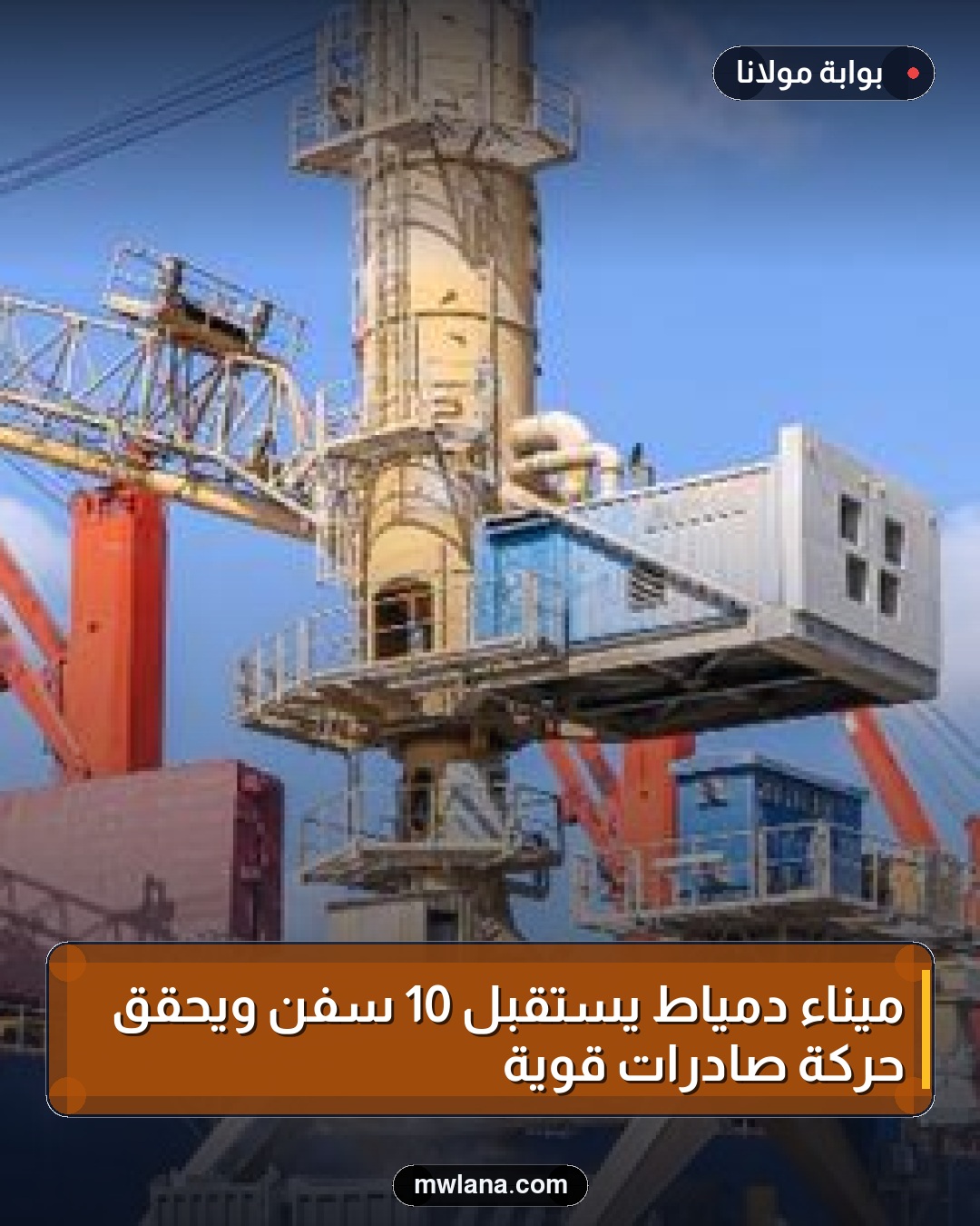 ميناء دمياط يستقبل 10 سفن ويحقق حركة صادرات قوية