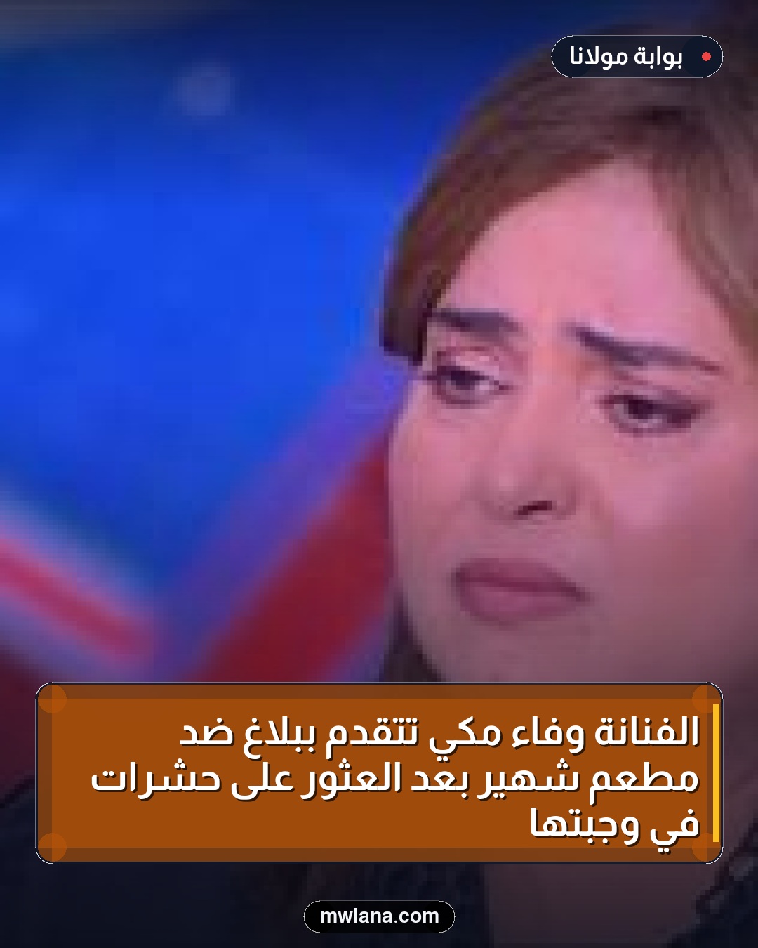 الفنانة وفاء مكي تتقدم ببلاغ ضد مطعم شهير بعد العثور على حشرات في وجبتها