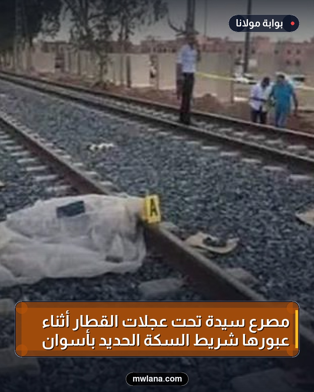مصرع سيدة تحت عجلات القطار أثناء عبورها شريط السكة الحديد بأسوان