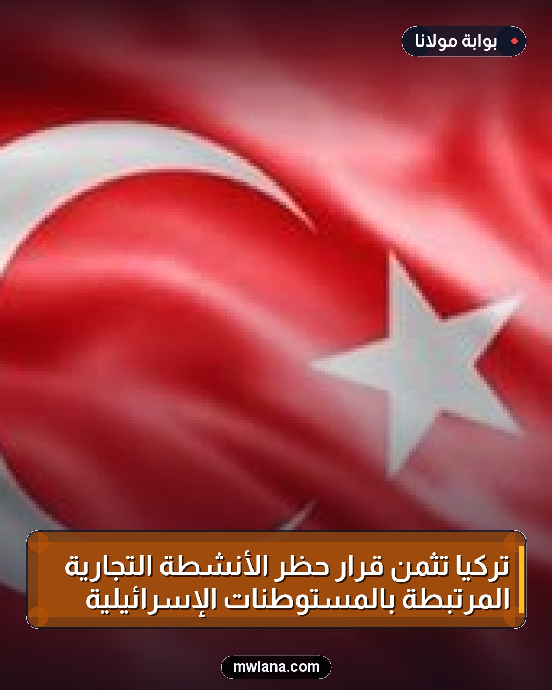 تركيا تثمن قرار حظر الأنشطة التجارية المرتبطة بالمستوطنات الإسرائيلية