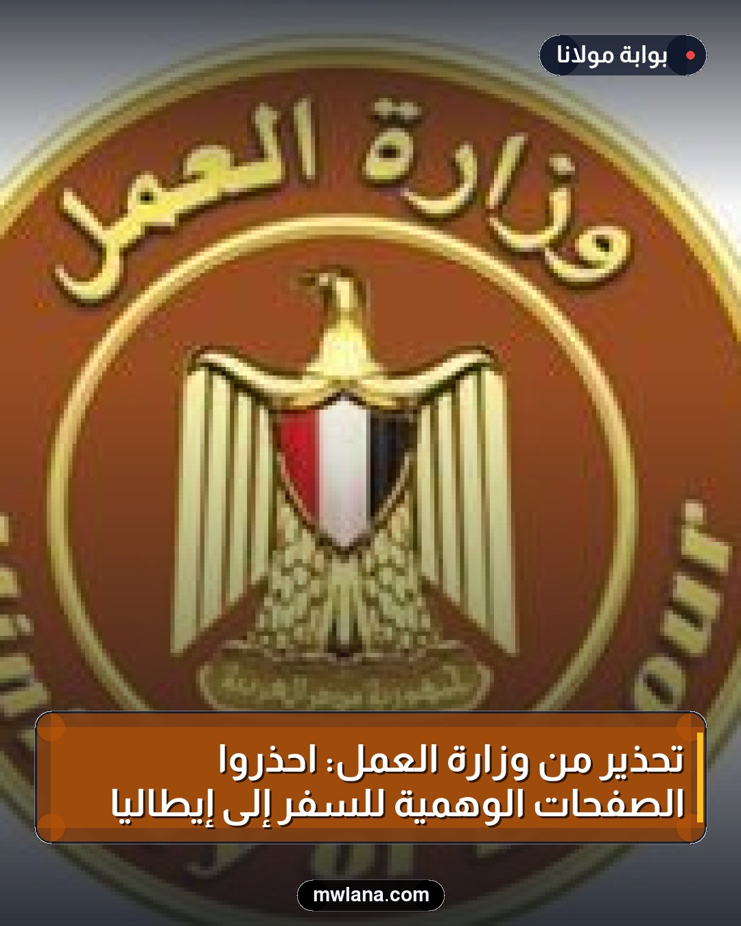 تحذير من وزارة العمل: احذروا الصفحات الوهمية للسفر إلى إيطاليا