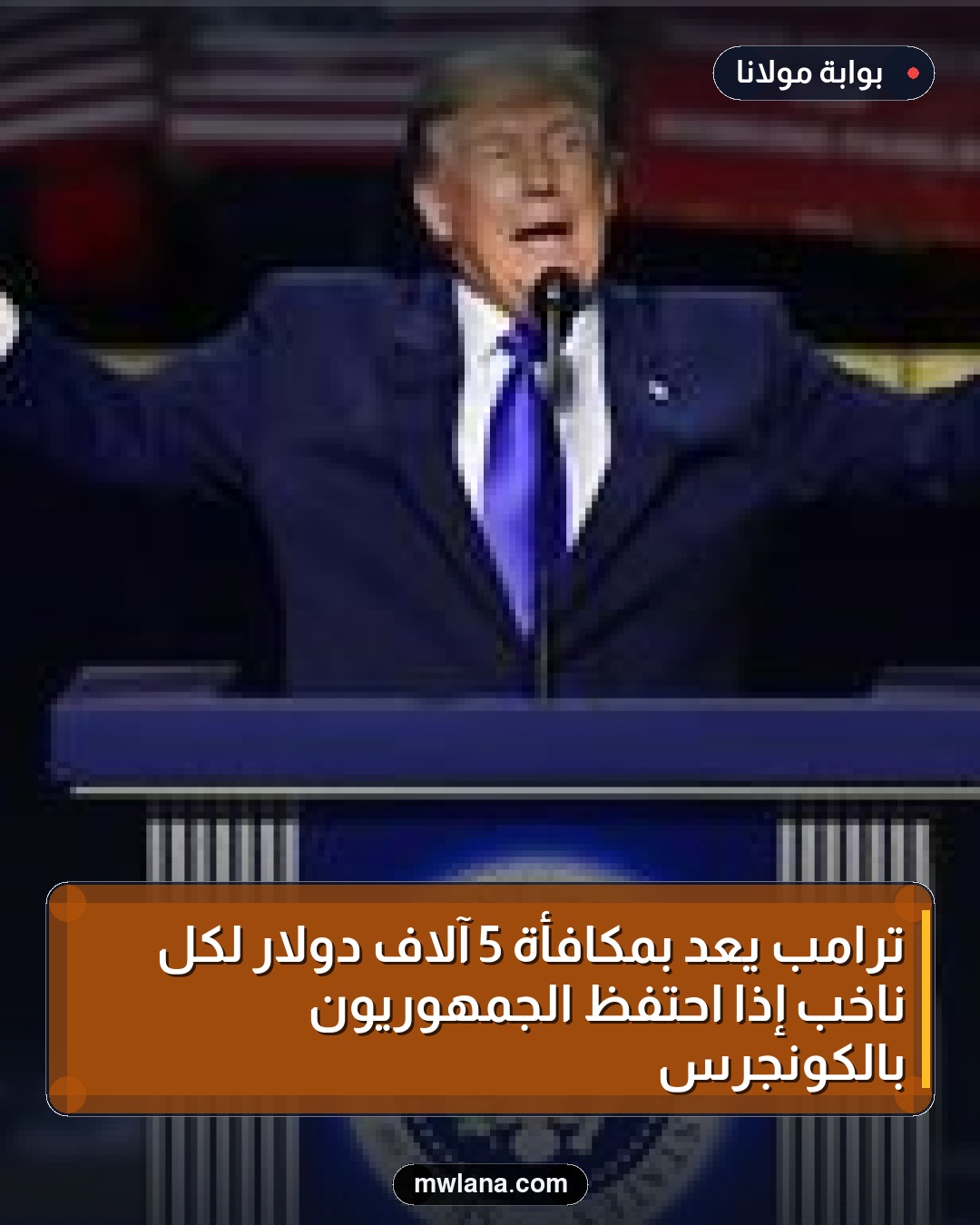 ترامب يعد بمكافأة 5 آلاف دولار لكل ناخب إذا احتفظ الجمهوريون بالكونجرس